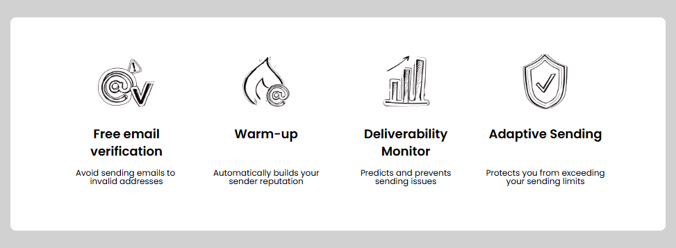 Woodpecker features that can boost email deliverability, make strong sender reputation, reach out to potential clients, and bypass spam filters.