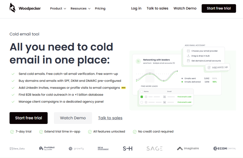 Woodpecker cold email outreach software