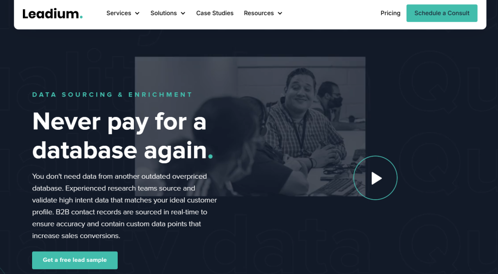Leadium runs cold email and LinkedIn outreach through a combination of data research and human strategy. 