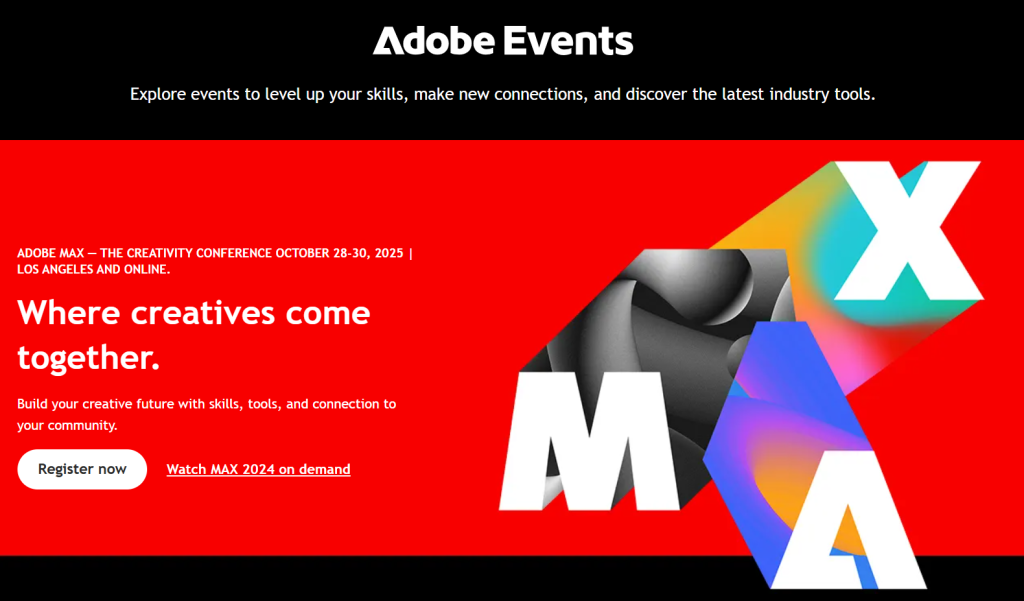 Adobe online events - inbound lead generation example.