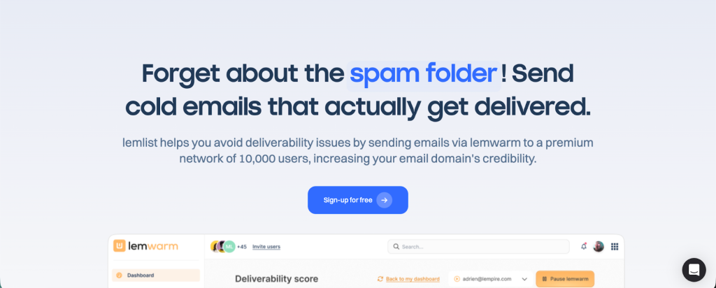 Deliverability tools from Lemlist.