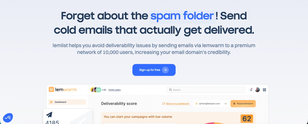 Lemlist's warm-up (via Lemwarm).