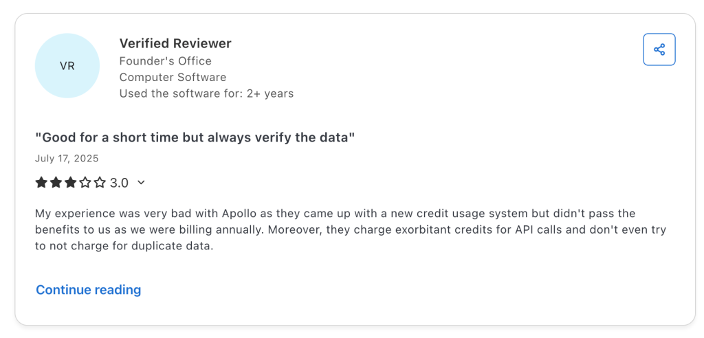 Apollo's negative review.