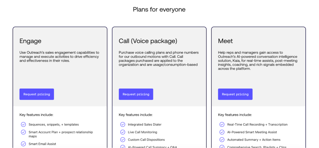 Outreach homepage highlighting its AI revenue workflow platform and messaging around increasing revenue with AI agents.