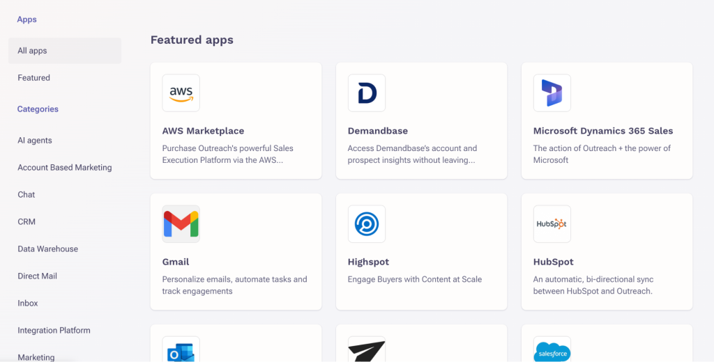 Outreach.io: deep integrations with CRM systems.