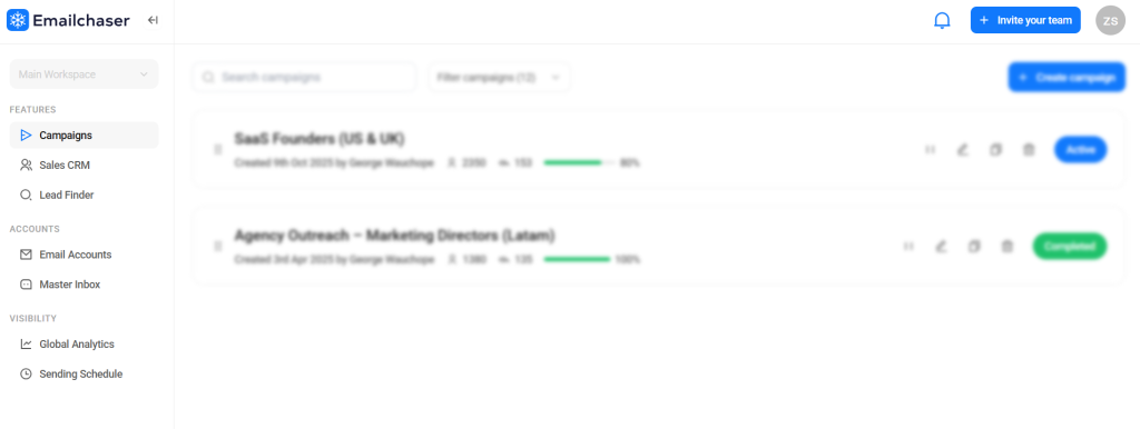 Emailchaser account sign up