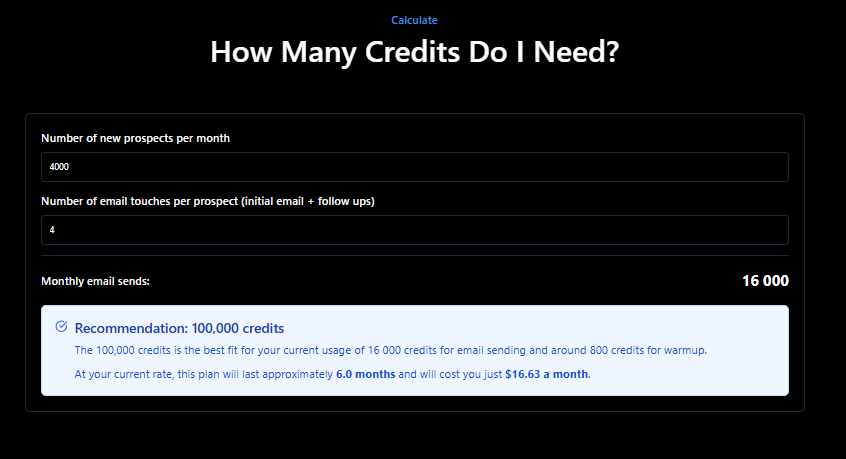 Manyreach price calculator