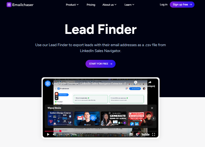 Lead finder emailchaser