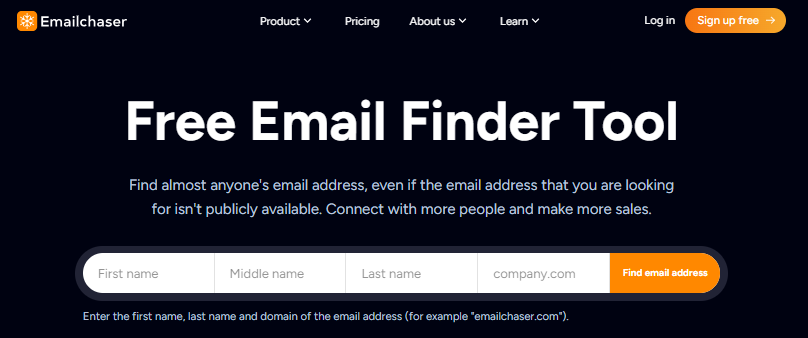 Emailchaser free email finder tool