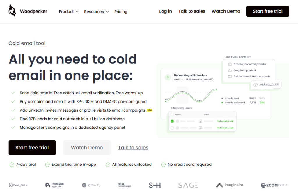 Woodpecker one of the tools promise and deliver, unlike tools like snov.io and waalaxy for email finding, combining linkedin with email, prospecting efforts and more - positive feedback