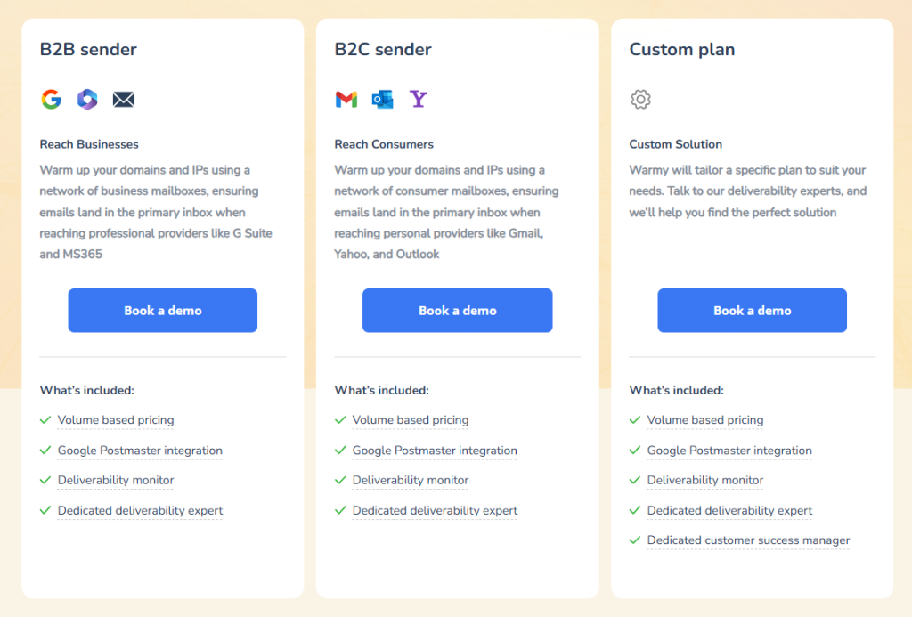 Warmy pricing major esps ai powered warmup and ai powered content optimization for warmup emails and placement tracking