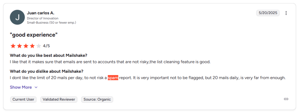 is mailshake the perfect fit for you? user review on G2