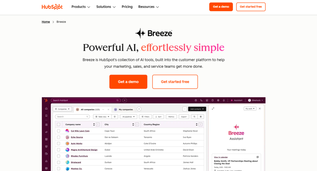 HubSpot (Breeze, Breeze Intelligence): page.