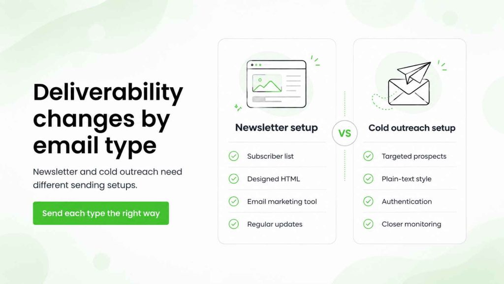 Comparison of transactional, marketing, and sales emails by purpose and recipient.