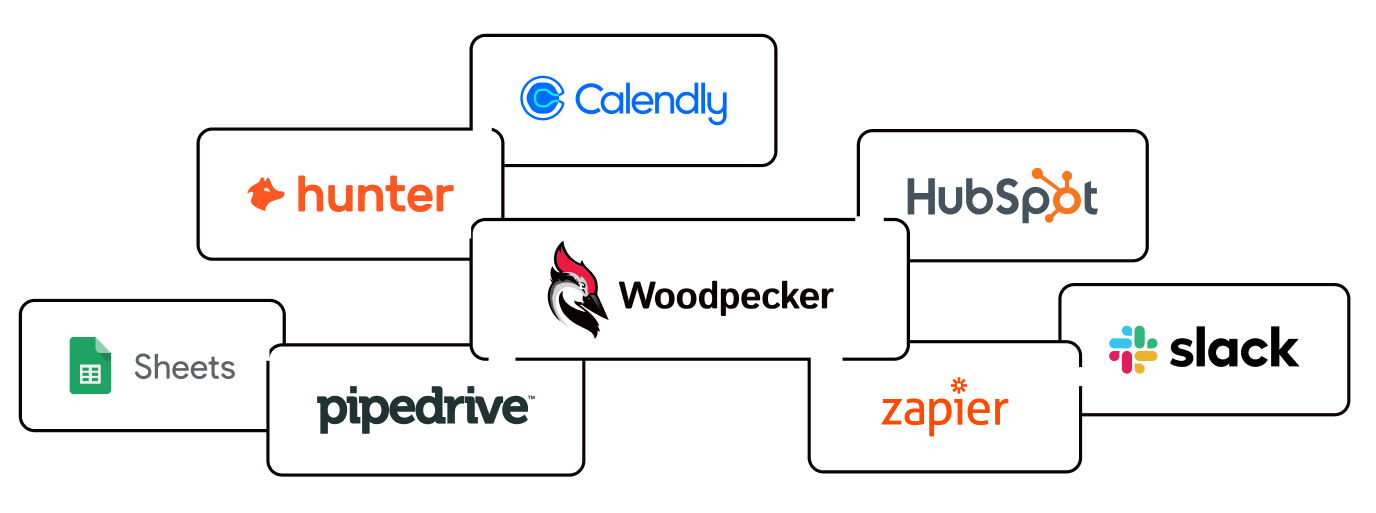 Screenshot for available integrations with Woodpecker App