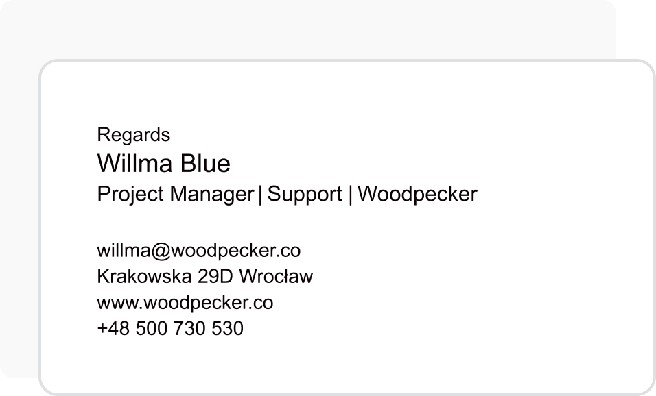 Free Email Signature Generator Templates Woodpecker   Plain Text Signature 