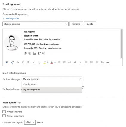 How to add a signature from Woodpecker Email Signatures in Outlook on ...