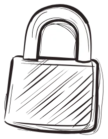 A closed padlock