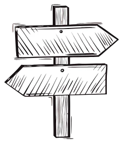 A signpost with two arms
