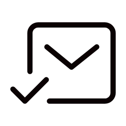 An envelope with a check mark